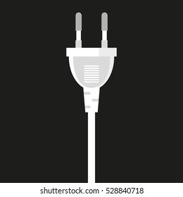 Vector Icon of an electric plug. isolated on black background