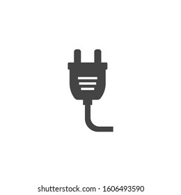 Vector icon electric plug on white isolated background.