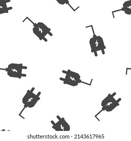 Vector icon electric plug seamless pattern on a white background.