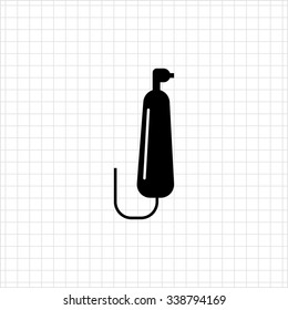 Vector icon of electric toothbrush with cord