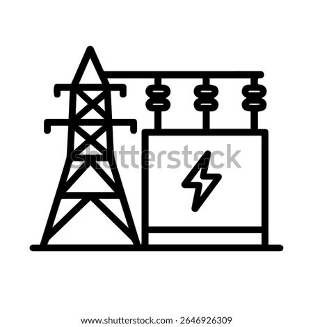Vector icon electrical substation on white background
Vector icon electricity