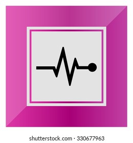 Vector icon of electrocardiogram graph indicating heart rhythm 