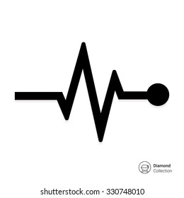 Vector Icon Of Electrocardiogram Graph Indicating Heart Rhythm 