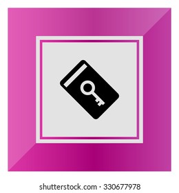 Vector icon of electronic keycard with key picture