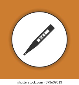 Vector icon of electronic thermometer with indication.