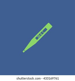Vector icon of electronic thermometer with indication.