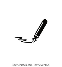 Vector icon of an elegant fountain pen signing.