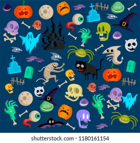 Vector icon and element decoration for happy Helloween