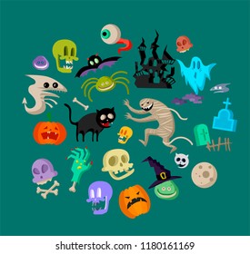 Vector icon and element decoration for happy Helloween