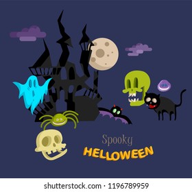 Vector icon and element decoration for happy Helloween