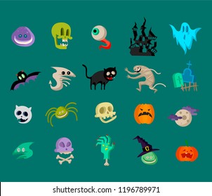 Vector icon and element decoration for happy Helloween