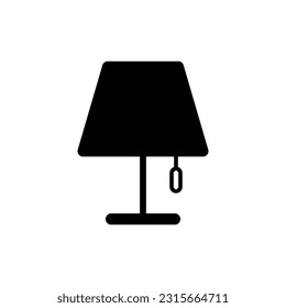 Vector icon element of Desk lamp, Glyph icon.