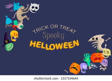 Vector icon and element for Helloween. greeting card for Happy Halloween design icon. Concept illustration. Sign and symbol, element.