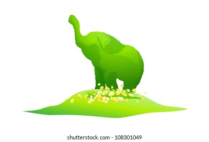 vector icon elephant shape plant