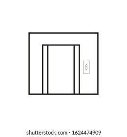 vector icon, elevator with open door