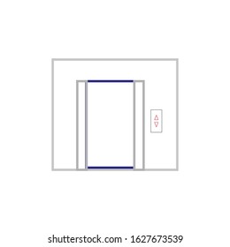 vector icon, elevator with open door