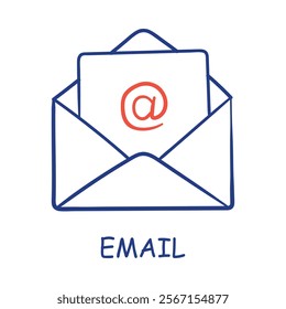 Vector icon for email with an envelope.