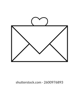 A vector icon of a email icon with heart