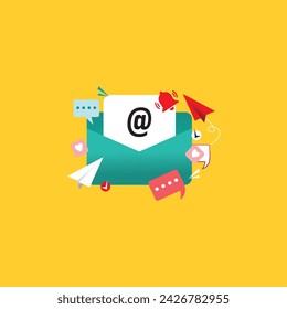 vector icon email or message icon and other complementary elements