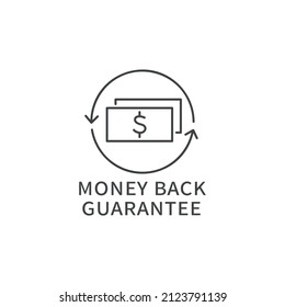 Vector icon or emblem for e-commerce security. Money back guarantee badge.