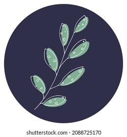 Vector icon and emblem for social media story highlight covers. Design templates for bloggers, photographers and designers. Abstract minimal circle backgrounds with nature leaves.