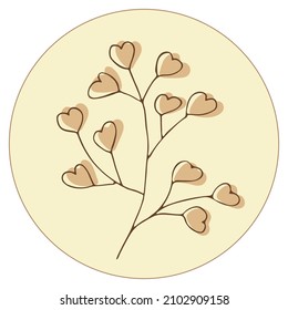 Vector icon and emblem for social media story highlight covers. Design templates for bloggers, photographers and designers. Abstract minimal circle backgrounds with nature leaves.