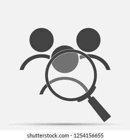 Vector icon of employee search, handhunter. Symbol of work. Job icon.Layers grouped for easy editing illustration. For your design.