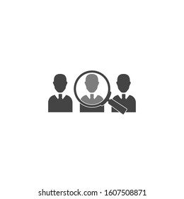 Vector icon of employee search, handhunter. Symbol of work. Job icon vector icon on white background.
