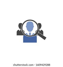Vector icon of employee search, handhunter. Symbol of work. Job icon vector icon on white background. Layers grouped for easy editing illustration. For your design.