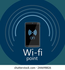 Vector icon with enable wi-fi point