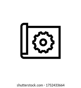 Vector icon of engineering project in line style.