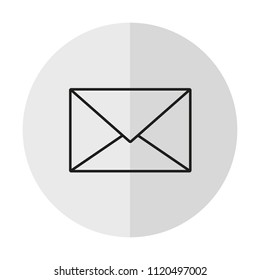 vector icon envelope on a background with a vertical shadow