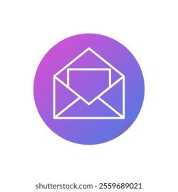 Vector icon envelope opened flat design symbol.