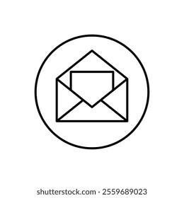 Vector icon envelope opened flat design symbol.