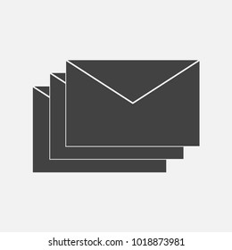 Vector icon of envelope. Paper envelope flies to the destination. Message icon in the mail