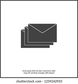 Vector icon of envelope. Paper envelope flies to the destination. Message icon in the mail on white isolated background.  Layers grouped for easy editing illustration. For your design.