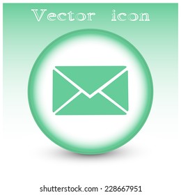 Vector icon Envelope with paper sheet - concept of email