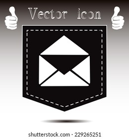Vector icon Envelope with paper sheet - concept of email