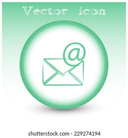 Vector icon Envelope with paper sheet - concept of email
