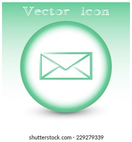 Vector icon Envelope with paper sheet - concept of email