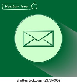 Vector icon Envelope with paper sheet - concept of email