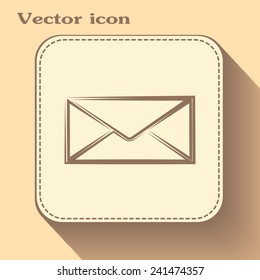 Vector icon Envelope with paper sheet - concept of email