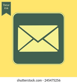 Vector icon Envelope with paper sheet - concept of email
