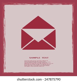 Vector icon Envelope with paper sheet - concept of email