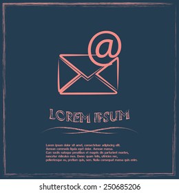 Vector icon Envelope with paper sheet - concept of email