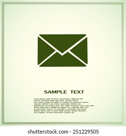 Vector icon Envelope with paper sheet - concept of email