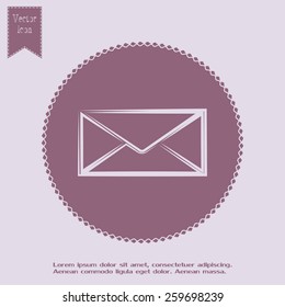 Vector icon Envelope with paper sheet - concept of email