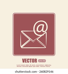 Vector icon Envelope with paper sheet - concept of email