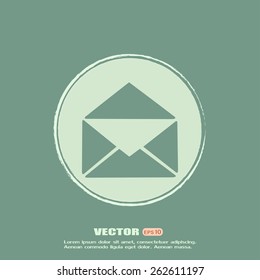Vector icon Envelope with paper sheet - concept of email