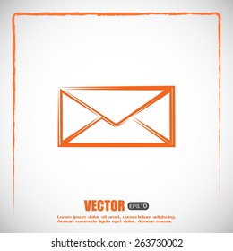 Vector icon Envelope with paper sheet - concept of email